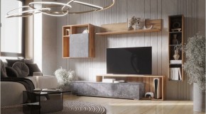ДАЛЛАС Гостиная (модульная) цемент темный в Коротчаево - korotchaevo.mebel24.online | фото