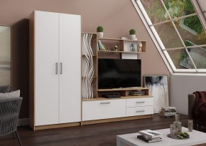 ДАРЬЯ Гостиная (Дуб Вотан/Белый глянец) в Коротчаево - korotchaevo.mebel24.online | фото