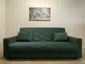 Диван Престиж-15 (НПБ+МДФ) велюр Sensey bottle green в Коротчаево - korotchaevo.mebel24.online | фото 2