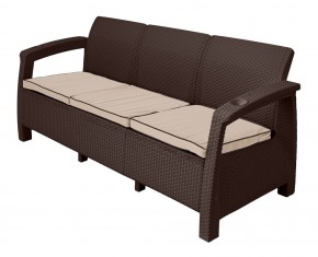 Диван Yalta Premium Sofa 3 Set (Ялта) шоколадный (+подушки под спину) в Коротчаево - korotchaevo.mebel24.online | фото