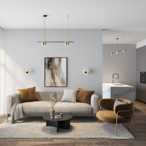 DK5060-BK+SG Бра ORBIT, IP20, 3000К, LED, 10 Вт, черный + сатинированное золото, алюминий в Коротчаево - korotchaevo.mebel24.online | фото 5