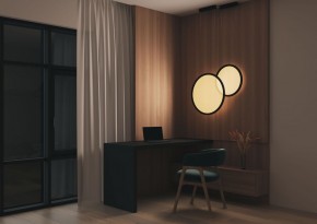DK6606-BK Подвесной вертикальный светильник Veil со светодиодом H1700 d600 220V 48W 3000-6000K IP20 черный алюминий в Коротчаево - korotchaevo.mebel24.online | фото 5