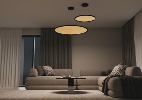 DK6616-BK Подвесной горизонтальный светильник Veil со светодиодом H900 d600 220V 48W 3000-6000K IP20 черный алюминий в Коротчаево - korotchaevo.mebel24.online | фото 5