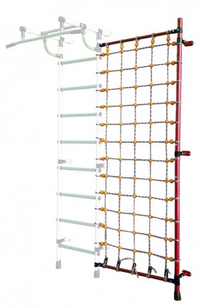 Дополнительная стойка к пристенному ДСК с сеткой для лазания, цв. красный в Коротчаево - korotchaevo.mebel24.online | фото