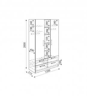 Дуглас (подростковая) М02 Шкаф трехсекционный в Коротчаево - korotchaevo.mebel24.online | фото 3