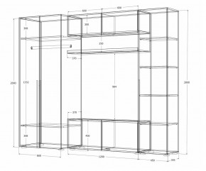 Гостиная Норден (Дуб Крафт белый) в Коротчаево - korotchaevo.mebel24.online | фото 4