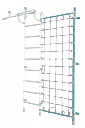 Дополнительная стойка к пристенному ДСК Pastel с сеткой для лазания, цв. бирюзовый в Коротчаево - korotchaevo.mebel24.online | фото