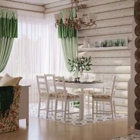 Комлект Вествик обеденный стол и четыре стула, массив сосны, цвет белый в Коротчаево - korotchaevo.mebel24.online | фото