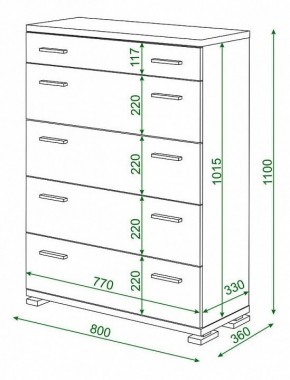 Комод Домино КМ-1 в Коротчаево - korotchaevo.mebel24.online | фото 2