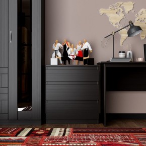 Комод КАСТОР с тремя ящиками, цвет Дуб Венге в Коротчаево - korotchaevo.mebel24.online | фото 3