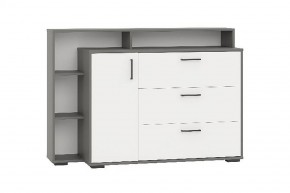 Комод с дверкой и тремя ящиками (графит/белый) в Коротчаево - korotchaevo.mebel24.online | фото 1