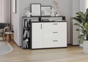 Комод с дверкой и тремя ящиками (графит/белый) в Коротчаево - korotchaevo.mebel24.online | фото 3