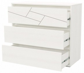 АДЕЛИНА Комод с тремя ящиками (белый рамух) в Коротчаево - korotchaevo.mebel24.online | фото 2