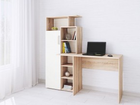 Компьютерный Стол Квартет-7 Дуб сонома/Белый в Коротчаево - korotchaevo.mebel24.online | фото