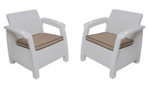 Комплект кресел Yalta Double Seat (Ялта) белый в Коротчаево - korotchaevo.mebel24.online | фото