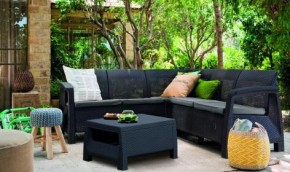 Комплект мебели угловой Корфу Релакс Сет (CORFU II RELAX SET) графит в Коротчаево - korotchaevo.mebel24.online | фото 3