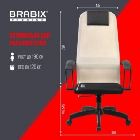 Кресло BRABIX PREMIUM "Ultimate EX-800" пластик, плотная двойная сетка Х2, черное/бежевое, 532916 в Коротчаево - korotchaevo.mebel24.online | фото 6