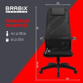 Кресло офисное BRABIX PREMIUM "Ultimate EX-801" пластик, плотная двойная сетка Х2, черное, 532922 в Коротчаево - korotchaevo.mebel24.online | фото 5