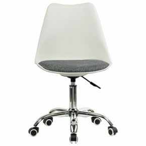 Кресло стул BRABIX "Eames MG-310 CH", хром, пластик белый, ткань серая, 532924 в Коротчаево - korotchaevo.mebel24.online | фото 1