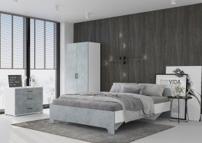Кровать 1,6 VICTOR + основание (Белый-Бетон) в Коротчаево - korotchaevo.mebel24.online | фото 4