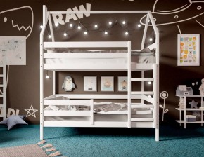 Кровать-домик двухъярусная 80*160 Белый в Коротчаево - korotchaevo.mebel24.online | фото 2