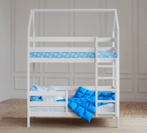Кровать-домик двухъярусная 80*160 Белый в Коротчаево - korotchaevo.mebel24.online | фото 4