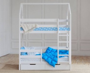 Кровать-домик двухъярусная 80*160 Белый в Коротчаево - korotchaevo.mebel24.online | фото 5