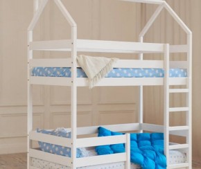 Кровать-домик двухъярусная 80*160 Белый в Коротчаево - korotchaevo.mebel24.online | фото 6