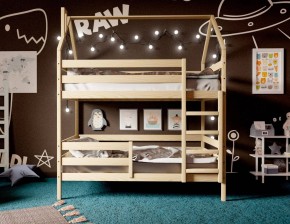Кровать-домик двухъярусная 80*160 без покраски в Коротчаево - korotchaevo.mebel24.online | фото 2