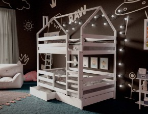 Кровать-домик двухъярусная 80*190 Белый в Коротчаево - korotchaevo.mebel24.online | фото