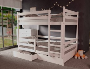 Кровать двухъярусная без крыши 80*190 Белый в Коротчаево - korotchaevo.mebel24.online | фото