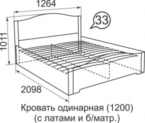 Кровать с латами Виктория 1200*2000 в Коротчаево - korotchaevo.mebel24.online | фото 4