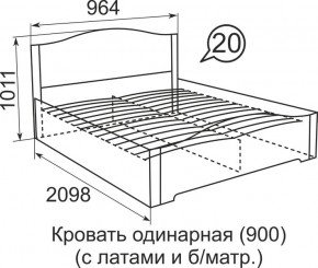 Кровать с латами Виктория 1200*2000 в Коротчаево - korotchaevo.mebel24.online | фото 5