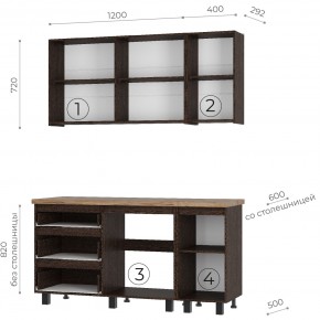 Кухня Энигма 1.6 м (венге/дуб каньон) в Коротчаево - korotchaevo.mebel24.online | фото 4
