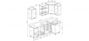Кухня угловая Антрацит 2200х1000 (Стол. 38мм) в Коротчаево - korotchaevo.mebel24.online | фото 2