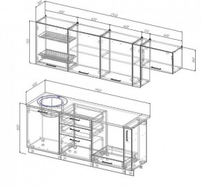 Кухонный гарнитур Антрацит 2550 (Стол. 38мм) в Коротчаево - korotchaevo.mebel24.online | фото 3