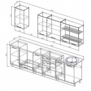 Кухонный гарнитур Антрацит 2800 (Стол. 38мм) в Коротчаево - korotchaevo.mebel24.online | фото 3