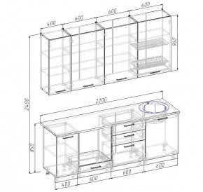 Кухонный гарнитур Дели 2200 (Стол. 26мм) в Коротчаево - korotchaevo.mebel24.online | фото 2