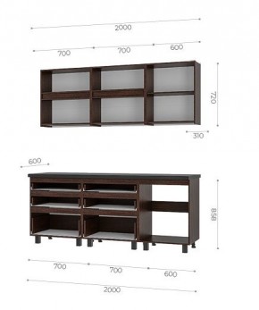 Кухонный гарнитур Лофт 2.0 (Дуб Крафт/Венге) в Коротчаево - korotchaevo.mebel24.online | фото 3