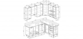 Кухонный гарнитур Меренга 2200*1600 h950 (Стол. 26мм) в Коротчаево - korotchaevo.mebel24.online | фото 2