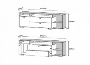 ЛАНС К202 Комод-ТВ тумба (дуб бунратти/графит) в Коротчаево - korotchaevo.mebel24.online | фото 3