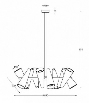Люстра на штанге Maytoni Giro MOD095PL-10BS в Коротчаево - korotchaevo.mebel24.online | фото 2