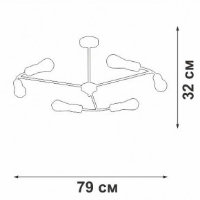Люстра на штанге Vitaluce V3025 V3025-1/6PL в Коротчаево - korotchaevo.mebel24.online | фото 2