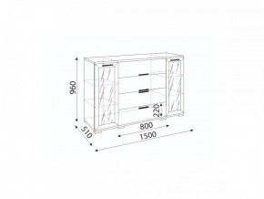 Мармарис (гостиная) М11 Комод-витрина в Коротчаево - korotchaevo.mebel24.online | фото 2