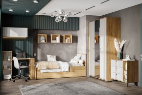 МИЛАН Спальня (Дуб Золотой/Белый матовый) в Коротчаево - korotchaevo.mebel24.online | фото 45