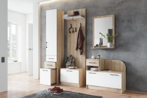 Модульная прихожая Денвер Дуб сонома/Белый в Коротчаево - korotchaevo.mebel24.online | фото 1