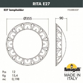 Накладной светильник Fumagalli Rita 1T3.000.000.WYE27 в Коротчаево - korotchaevo.mebel24.online | фото 3