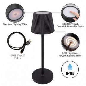 Настольная лампа декоративная Arte Lamp Fuyue A1616LT-1BK в Коротчаево - korotchaevo.mebel24.online | фото 3