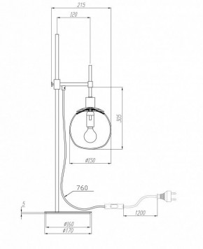 Настольная лампа декоративная Maytoni Erich MOD221-TL-01-G в Коротчаево - korotchaevo.mebel24.online | фото 3