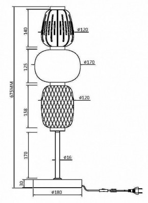 Настольная лампа декоративная Maytoni Pattern MOD267TL-L28CH3K в Коротчаево - korotchaevo.mebel24.online | фото 4
